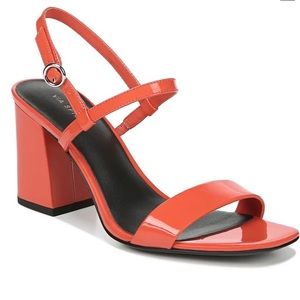 VIA SPIGA Eden Block Heel Sandals In Sunorange